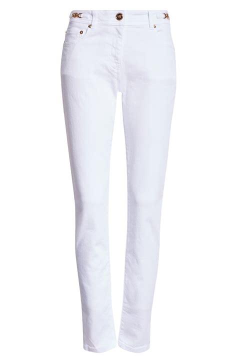 versace multi-zip skinny jeans|Versace Medusa '95 Stretch Denim Skinny Jeans .